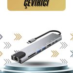 8 Портен Macbook Претворувач Type C Hub SD TF USB Мултипликатор Ethernet