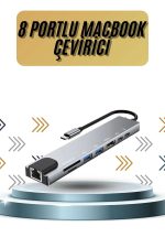 8 Портен Macbook Претворувач Type C Hub SD TF USB Мултипликатор Ethernet