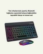 RGB светлосен безжичен комплет на тастатура и глувче компатибилен со сите уреди - Image 2