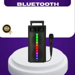 Bluetooth Светлосен Звучник – 2x5W Моќ | USB + TF Карта + FM Радио | Црна Боја