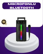 Bluetooth Светлосен Звучник – 2x5W Моќ | USB + TF Карта + FM Радио | Црна Боја