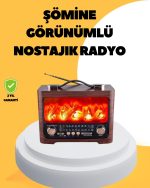 Портативен Bluetooth звучник со изглед на камин – Соларно полнење, светло на пламен, 7W звук