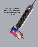 3 USB Портен Троен Приклучок CXE103 - Image 5