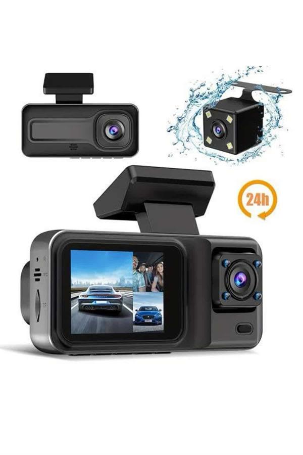 1080p-3-lensli-wifi-arac-ici-kamerali-0-4022.jpg 1080P 3 Линзна WİFİ Камера за Автомобил со Екран DVR Записувач со Ночен Вид - Image 1