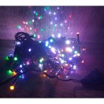 10м 100 LED Дамла Учлу LED Светло RGB Светло Црна Жица