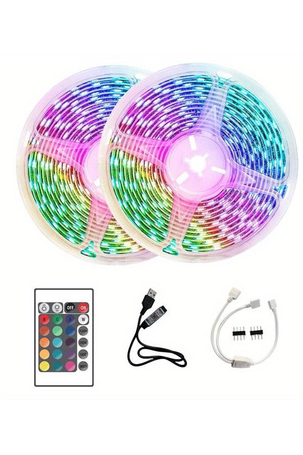 10m-serit-led-ic-mekan-renkli-rgb-seri-03ac-6.jpg 10M Лента LED Внатрешен Розев RGB Лента LED со Далечинско - Image 1