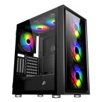 1ST PLAYER AR7-G ЦРЕН 750W 80+ SILVER ATX 3.1 ARGB 4X12CM ФАН TEMPERLИ КАМ USB 3.0 ATX КАСА