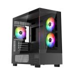 1ST PLAYER MIKU Mİ5 СИЈАХ 750W 80+ ATX 3.1 SILVER ARGB 6X12CM ФАН ТЕМПЕРЛИ КАМ USB 3.0 M-ATX КАСА
