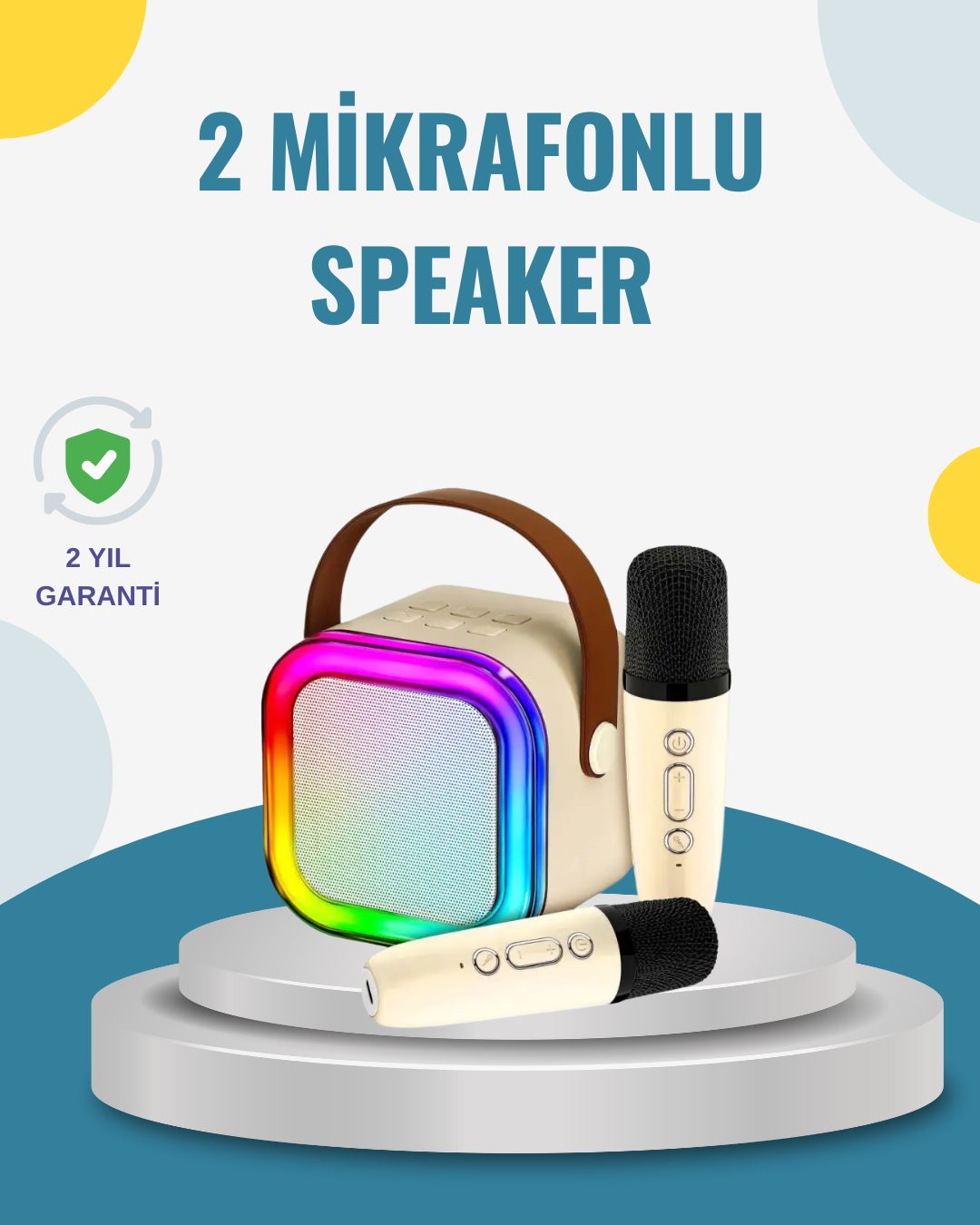 2-19-1.jpg Безжичен Karaoke Звучник – Два Микрофона и LED Светла - Image 1