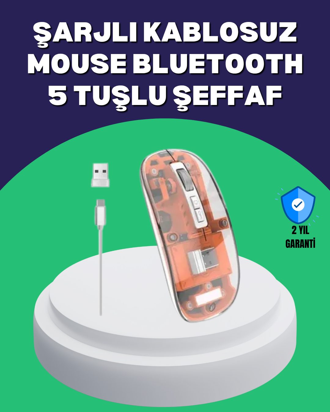 2-72-3.jpg Тивка и Ергономска Безжична Мишка - 30 Дена Користење, 2 Модови на Поврзување - Image 1