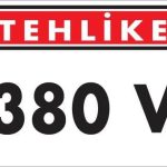 380 V Опасност Предупредувачки знак 25x35 KOD:1115