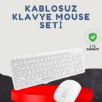 Безжичен сет на тастатура и глувче бела Q тастатура компатибилна со сите уреди