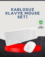 Безжичен сет на тастатура и глувче бела Q тастатура компатибилна со сите уреди