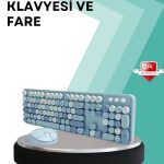 Безжичен сет на тастатура и глувче – Тивки тастери, Ретро дизајн