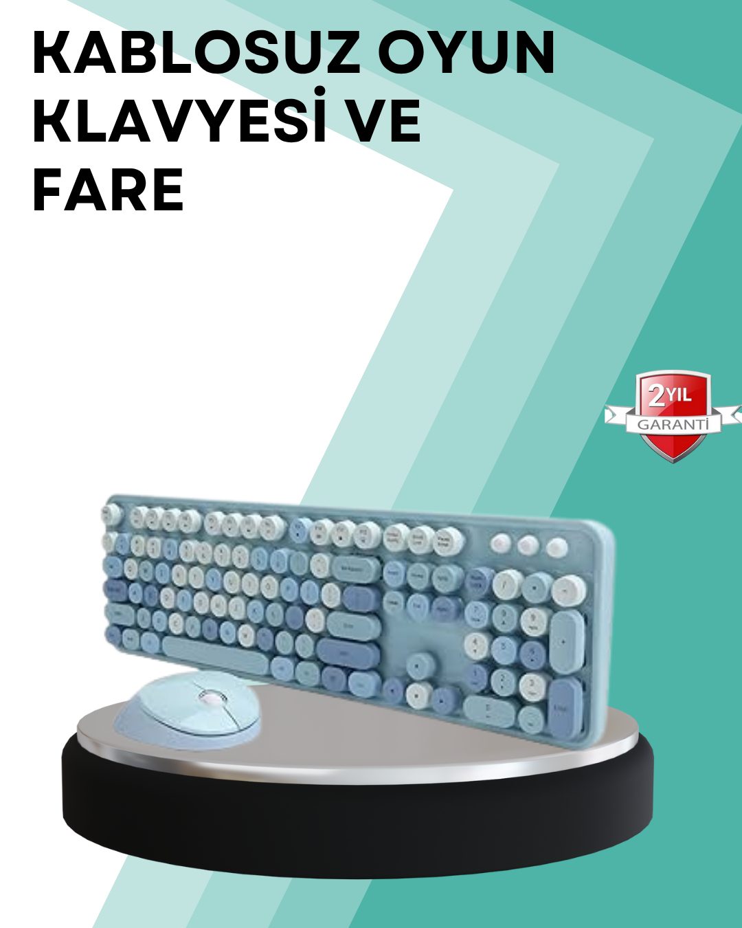 4-6-1.jpg Безжичен сет на тастатура и глувче – Тивки тастери, Ретро дизајн - Image 1