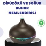 Уред за овлажнување на воздухот со LED светло и етерични масла