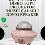Интерактивна ноќна лампа со проектор на ѕвезди – Bluetooth звучник, USB влез, ротирачки океан
