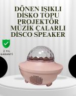 Интерактивна ноќна лампа со проектор на ѕвезди – Bluetooth звучник, USB влез, ротирачки океан
