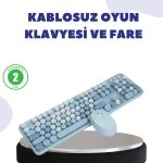 Безжичен Ретро Клавијатура и Миш Сет – 104 Клучеви, Тивко Пишување