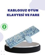 Безжичен Ретро Клавијатура и Миш Сет – 104 Клучеви, Тивко Пишување