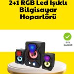 2.1 USB Поврзан Играчки Звучник со Цветни LED Светла