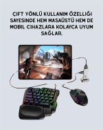 5in1 BT5.3 Мобилен Играчки Комплет Клавијатура Миш Претворувач - Image 4