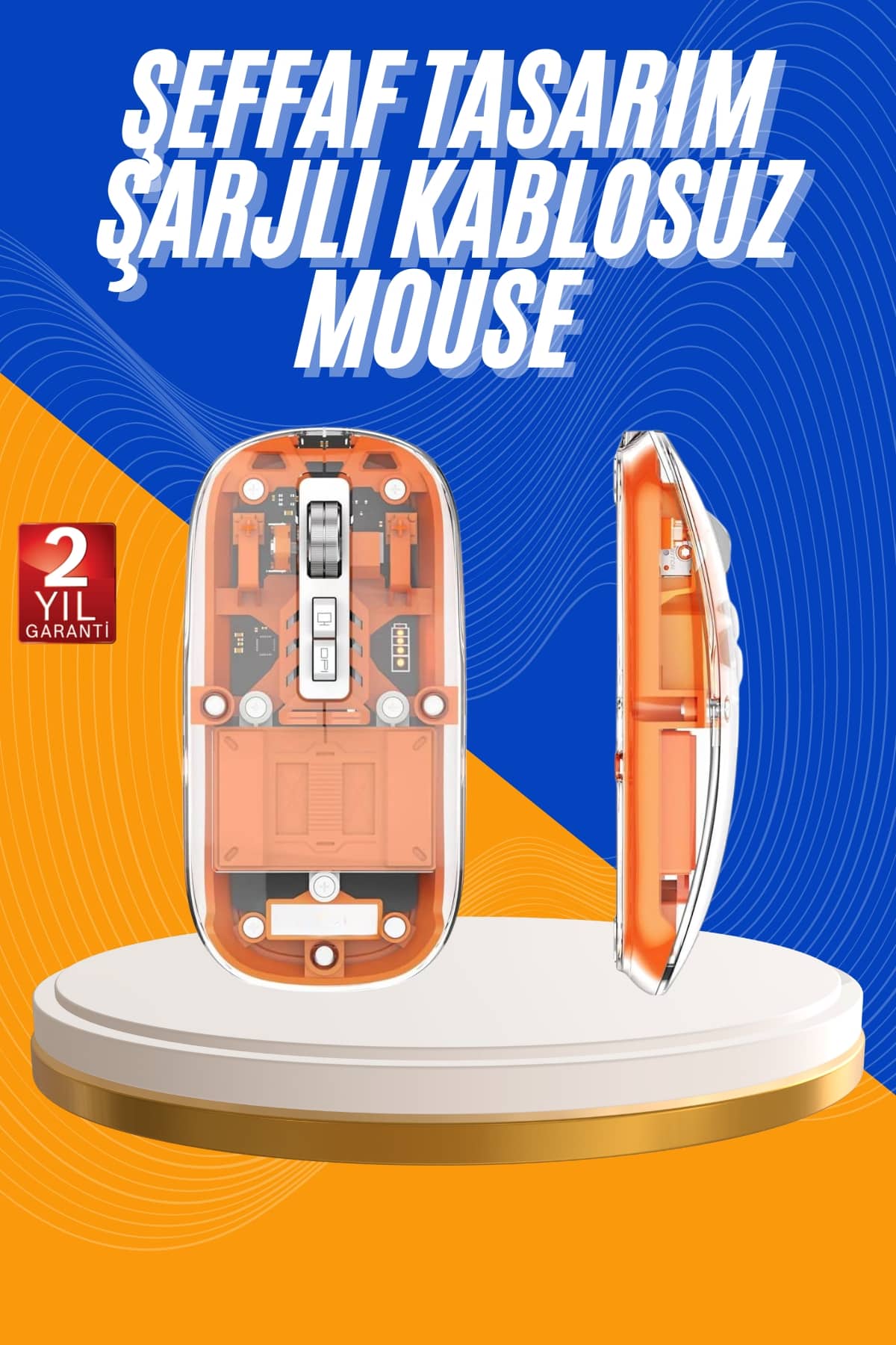 6-137.jpg Безжичен глувче Mouse Fare Шаржлив Bluetooth Тивок 5 Копчиња Прозрачен - Image 1