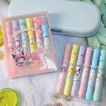6-Ли Фосфорни Пенкала Сет - Sanrio Карактери, Kuromi, Hello Kitty - Image 2