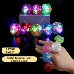 6-Ли Кристални LED Парти Прстен Сет