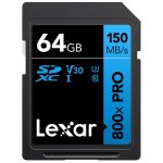 64GB LEXAR LSD0800P064G-BNNNG ПРОФЕСИОНАЛЕН 800X PRO SDXC UHS-I КАРТИЦИ ДО 150MB/S ЧИТАЊЕ C10 V30 U3