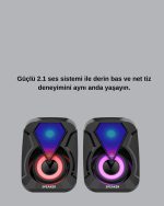 2.1 USB Поврзан Играчки Звучник со Цветни LED Светла - Image 2