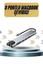 8 Портен Macbook Претворувач Type C Hub SD TF USB Мултипликатор Ethernet - Image 2