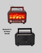 Портативен Bluetooth звучник со изглед на камин – Соларно полнење, светло на пламен, 7W звук - Image 4