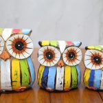 Дрвен 3-лен сет на сови Модел 4