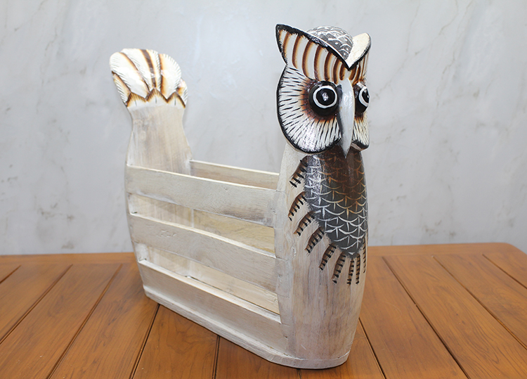 ahsap-baykus-gazetelik-31096_1.jpg Дрвена кутија за весници во облик на сова - Image 1