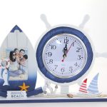 Дрвена морска часовник со рамка за слики Модел 1