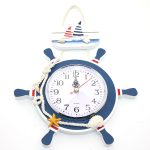 Дрвена морска часовник со кормило Модел 2