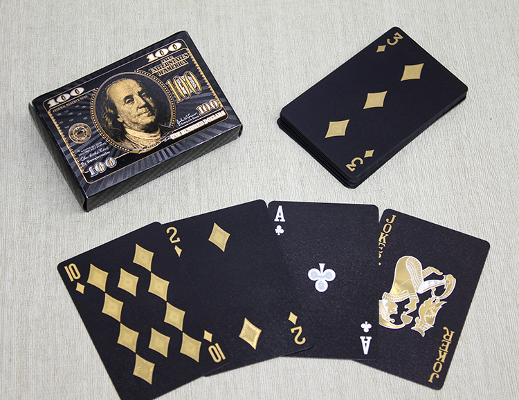 altin-dolar-tasarimli-siyah-26920_1.jpg Црни карти за игра со дизајн на златен долар - Image 1