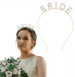 Златна круна Bride со кристални камчиња