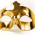 Златна боја екстра сјаен бал маска