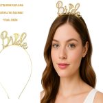 Златна круна за невеста со каменчиња “Bride”