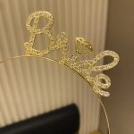 Златна круна за невеста со каменчиња “Bride” - Image 2