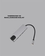 Type‑C Конвертор – 2×USB3.0, SD/MS, 4K HDMI & RJ45 за Професионална Употреба - Image 2