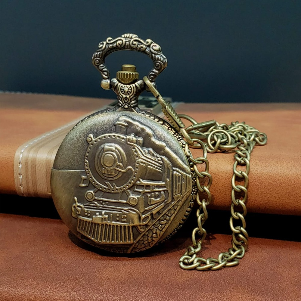 antika-tren-tasarimli-koste-31242_1.jpg Антикен Дизајн на Воз со Костеклен Часовник - Image 1