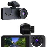Камера за внатрешност на возило со 3 леќи DVR камера