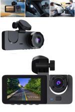 Камера за внатрешност на возило со 3 леќи DVR камера