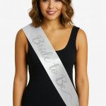 Бела сатенска појас со италик сребрен Bride To Be
