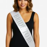 Бела сатенска појас со дебел сребрен Bride To Be