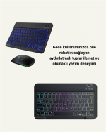 Bluetooth 5.3 Поддршка за Полнежна Портативна Клавијатура + Миш Комбинација - Image 4