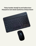 Bluetooth 5.3 Поддршка за Полнежна Портативна Клавијатура + Миш Комбинација - Image 3
